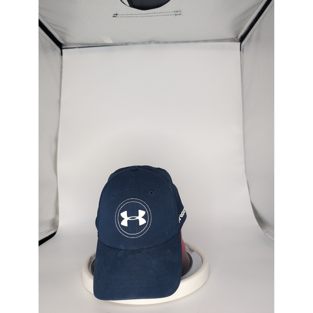 Under Armour Golf Hat Mens LG/XL Navy Blue HeatGear Stretch Fit Cap 1295728